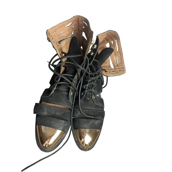 Jeffrey Campbell slash cap size 8 womens boots black suede - Picture 4 of 11